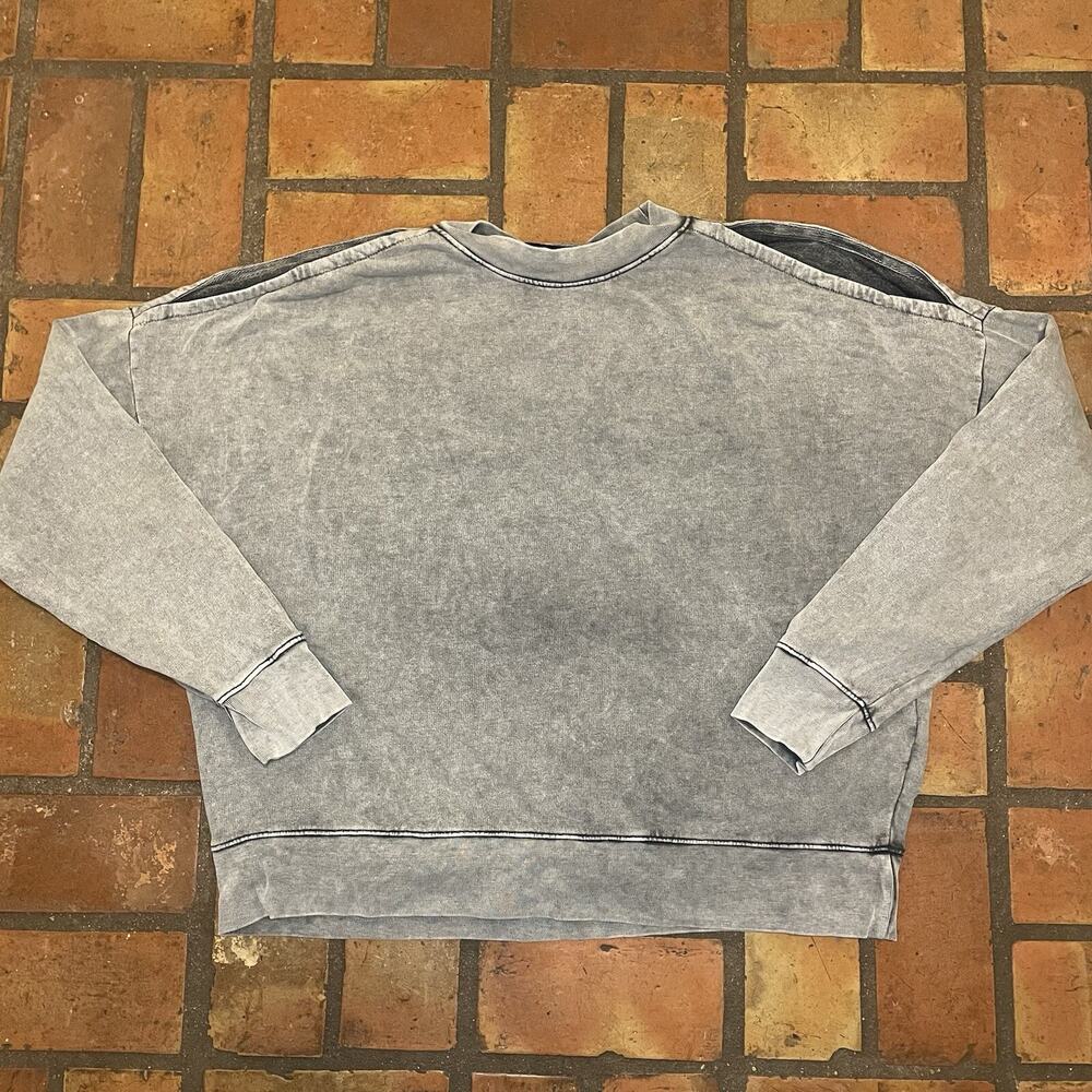 All saints Sweater Womens Small Unai Gray Cold Shoulder Oversized Sweatshirt Top
